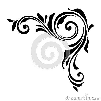 Floral decorative corner element. Vector illustration. Vector Illustration