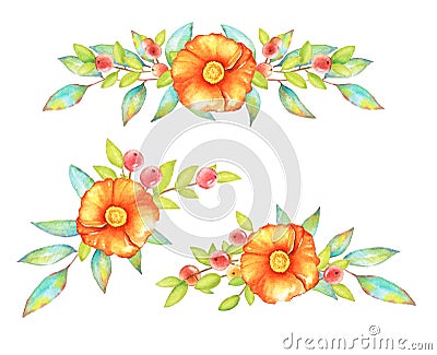 Floral decorative elements Stock Photo