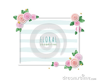 Floral decorative frame. Spring poster. Vector Illustration
