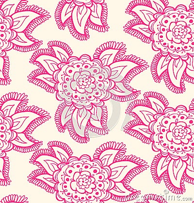 Floral decorative rose seamless texture. Backgroun Vector Illustration