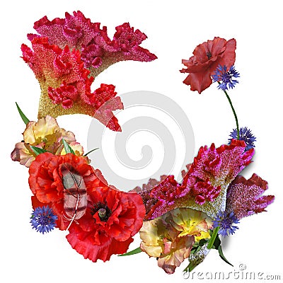 Floral design bouquet on white background Stock Photo