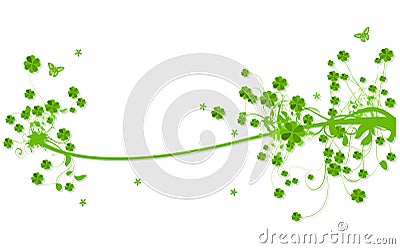 Floral design with clover leaves Vector Illustration