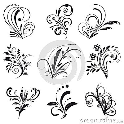 Floral design elements Vector Illustration