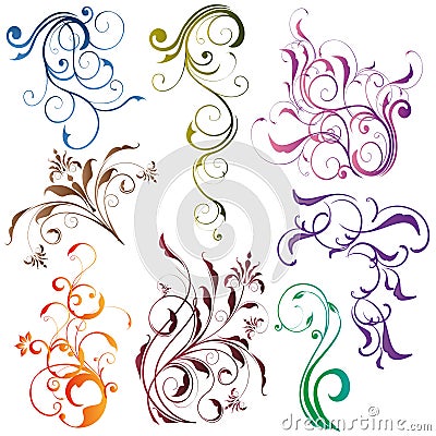 Floral Design elements Vector Illustration