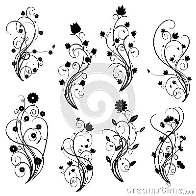 Floral Design elements Vector Illustration