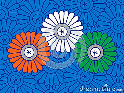 Floral design representing colors of Indian flag Stock Photo
