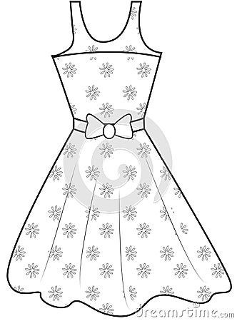 Floral Dress Illustration Cartoon Illustration