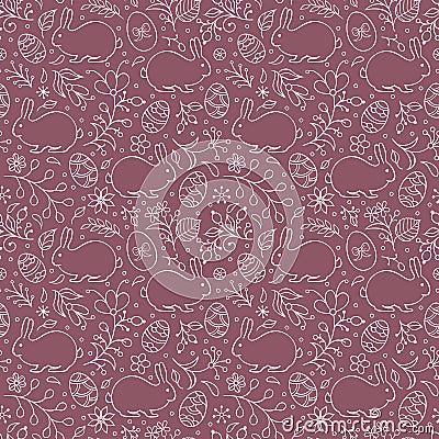 Floral easter pattern Vector Illustration