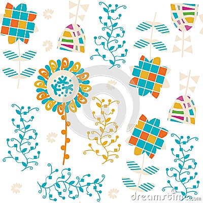 Floral elegance seamless pattern. It is located in swatch menu, Vector Illustration