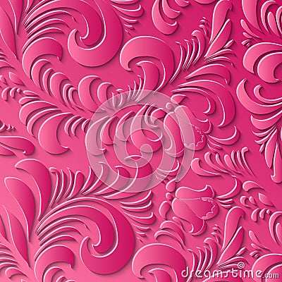 Floral elegant paper lace ornamental pink background. vector eps10 Vector Illustration
