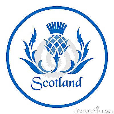 Floral emblem of Scotland, the thistle Vector Illustration