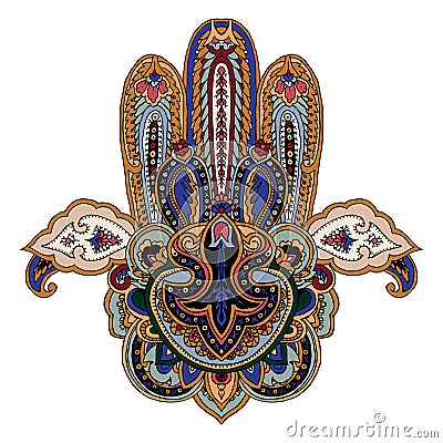 Paisley hamsa symbol Vector Illustration