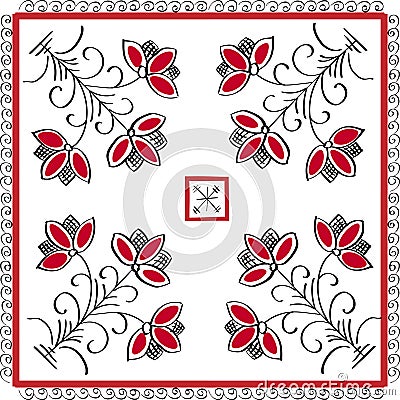 Floral ethnic ornament Vector Illustration