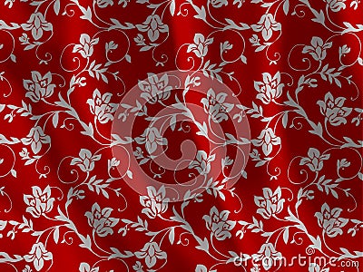 Floral fabric texture Cartoon Illustration