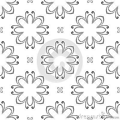 Floral Fine Seamless Vector Pattern Vector Illustration