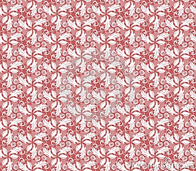 Floral Fine Seamless Vector Red Pattern Vector Illustration