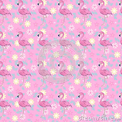 Floral flamingos Stock Photo