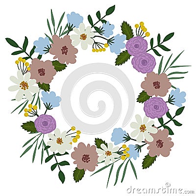 Floral frame. Flower bouquet vintage cover. Flourish card with with place for your text Vector Illustration