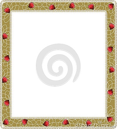 Floral frame with hearts Vector Illustration