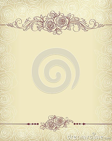 Floral frame with roses Vector Illustration