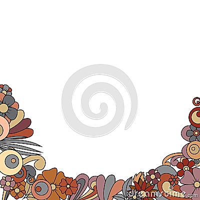 Floral frame style tangle pattern. Vector Illustration