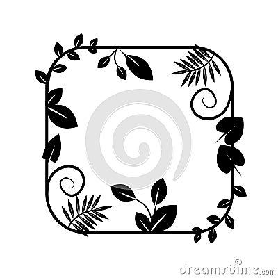 Floral frame vector icon, border Vector Illustration