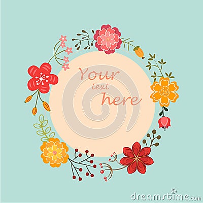 Floral Frame for your design Vector Illustration