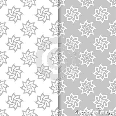 Floral gray and white seamless pattern. Background with fower elements for wallpapers Vector Illustration