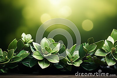 Floral green backdrop, evoking the freshness of spring, text ready Stock Photo