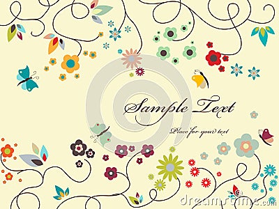 Floral greeting card Vector Illustration