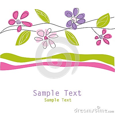 Floral greeting card Vector Illustration