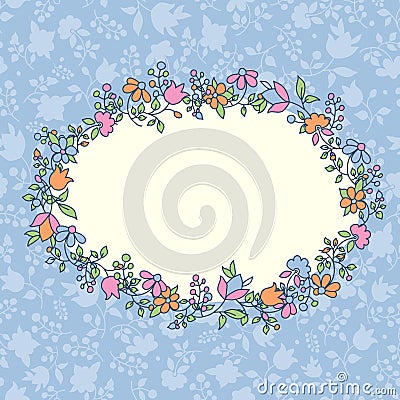 Floral greeting card Vector Illustration