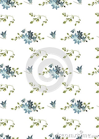 Floral harebell retro vintage background Vector Illustration