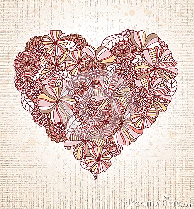 Floral Heart Vector Illustration