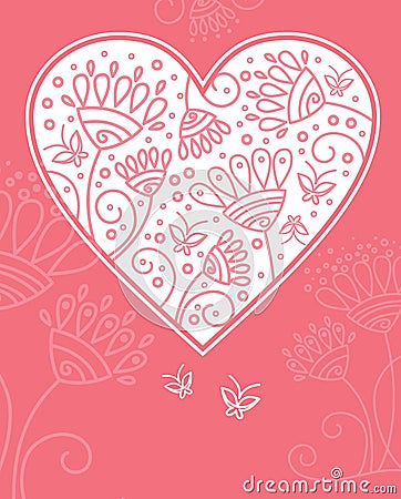 Floral heart design Vector Illustration