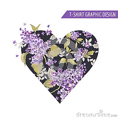 Floral Heart Graphic Design Vector Illustration