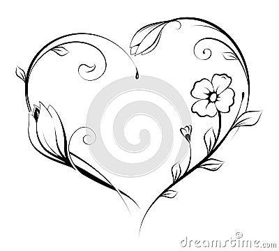 Floral heart shape design Vector Illustration