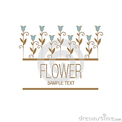 Floral image with stylized lilies or tulips. Stock Photo