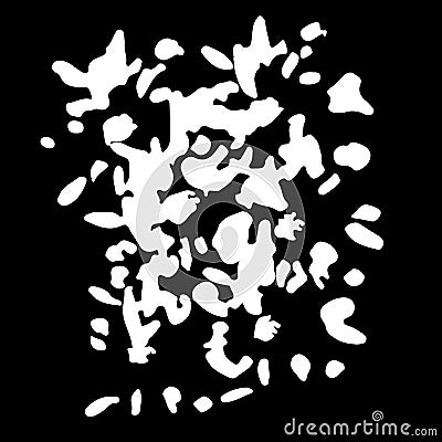 Floral imprint. Design element imprint for background in art style. Black and white design. Retro abstract pattern. Calligraphic Stock Photo