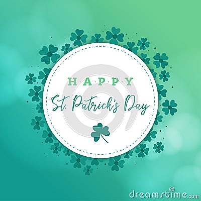 Floral invitation card design to St Patricks Day, holiday template for business Vector Illustration