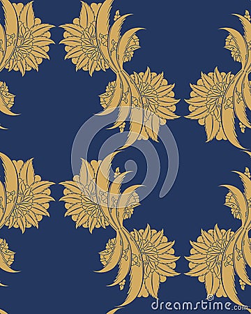 Floral Iznik seamless pattern design Vector Illustration