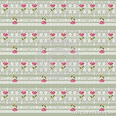 Floral lacy seamless pattern with flowers texture Stock Photo