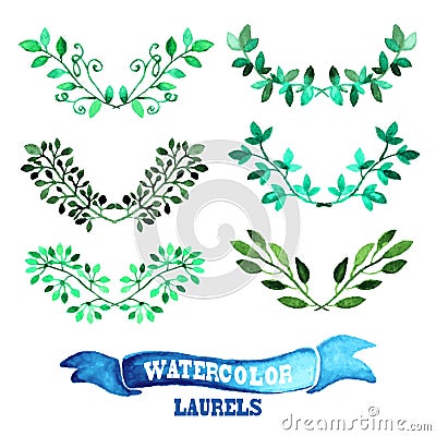 Floral laurels set Vector Illustration