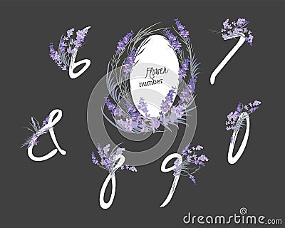 Floral lavender retro vintage background Vector Illustration