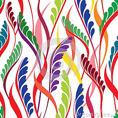 Floral leaves wallpaper in Hawaiian style Vector Illustration