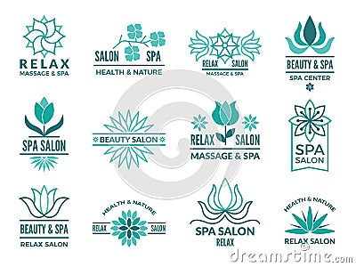 Floral logotypes for beauty and spa salon Vector Illustration