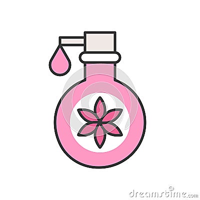 Floral lotion or bath and body shower bottle Vector Illustration