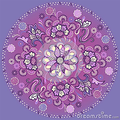 Floral mandala with decorative ornament Vector Illustration