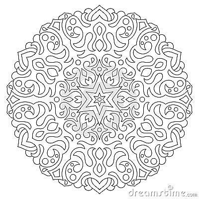 Floral mandala. Oriental round ornament decoration. Page Vector Illustration