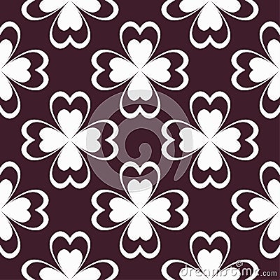 Floral maroon seamless pattern. Background with fower elements for wallpapers. Vector Illustration